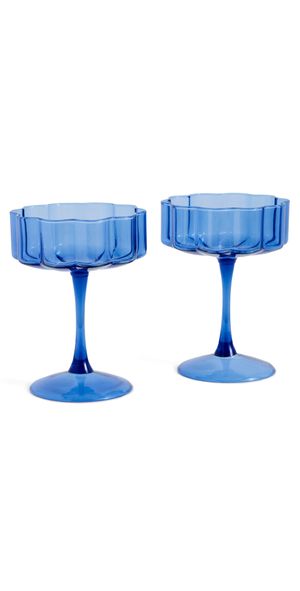 FAZEEK Wave Coupe Glasses Set of 2 Blue One Size