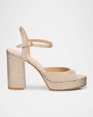 Dayna Shimmer Ankle-Strap Platform Sandals