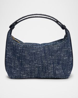 Mini Wallace Denim Boucle Shoulder Bag
