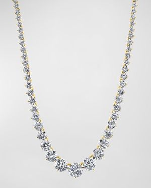 18K Gold 3-Prong Riviera 16" Diamond Necklace in 18K Gold
