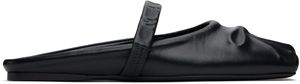 Marni Black Nappa Leather Little Bow Sabot Slippers