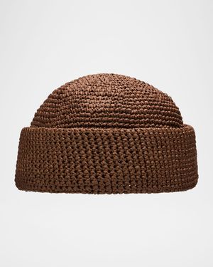 Men's Doroteo Raffia Crochet Beanie Hat