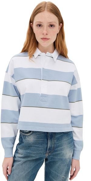 AMO Crop Annie Rugby Top Sky S
