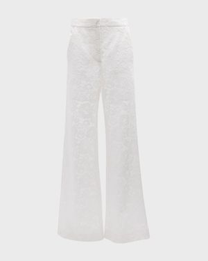 Tonelli Lace Wide-Leg Tailored Pants