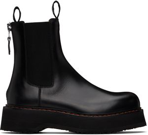 R13 Black Single Stack Chelsea Boots