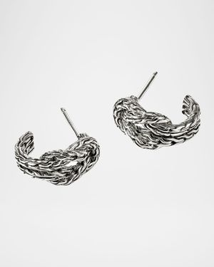 Sterling Silver Love Knot Hoop Earrings, 13mm