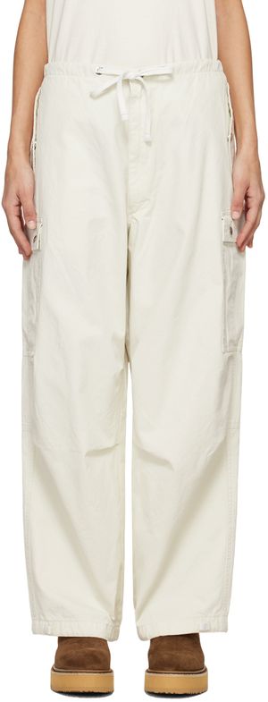 Rhude Pantalon parachute blanc cassé