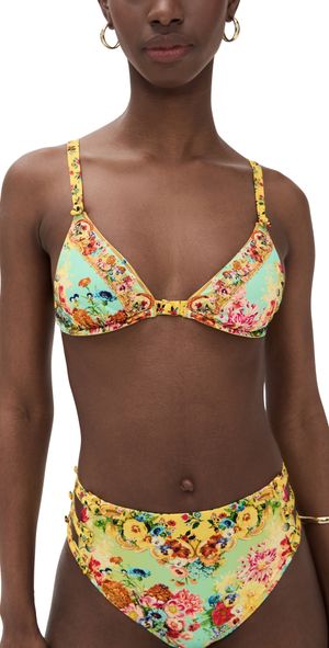 Camilla Soft Underwire Bikini Bra with Button Detail Aromatic Tiger Flower M