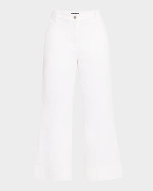 Petite Garment-Dyed Stretch Denim Crop Pants