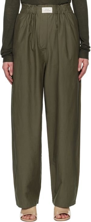 Silk Laundry Green Cotton Silk Paper Bag Lounge Pants