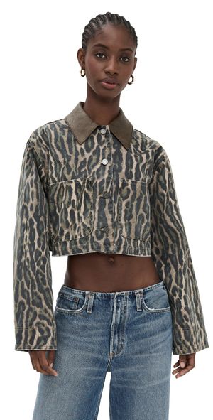 AFRM Wrenley Jacket Camo Leopard M