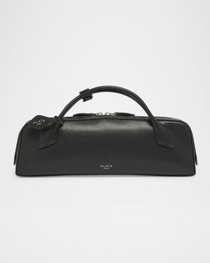 Le Teckel Top-Handle Bag in Grained Leather