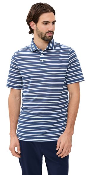 RLX Ralph Lauren Tour Estate Collar Pique Polo Old Royal/Ceramic White L