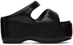 SIMONMILLER Black Bubble Flat Sandals