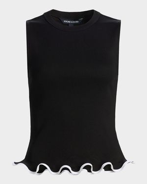 Elianne Sleeveless Contrast-Trim Top