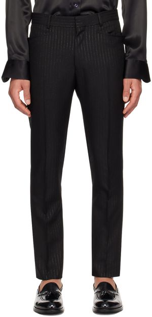 TOM FORD Pantalon noir à rayures