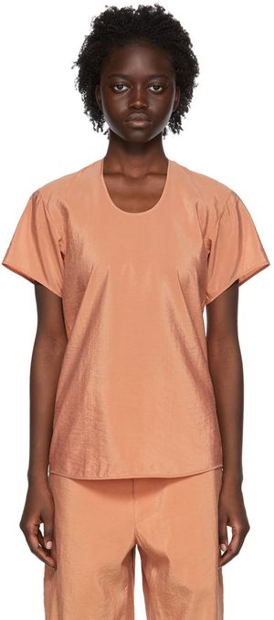 LEMAIRE Orange Silk T-Shirt