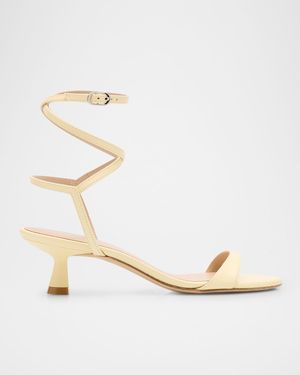 Nudist Leather Ankle-Wrap Sandals