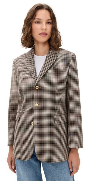 FRAME The Houndstooth Blazer Navy Multi 2