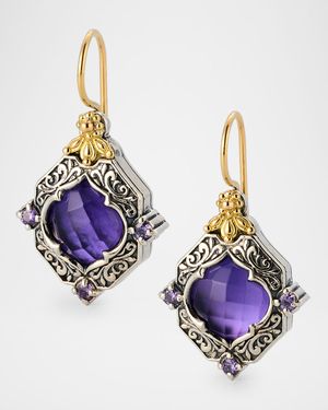 Sterling Silver and 18K Yellow Gold Rock Enhancer with Rock Crystal, Amethyst and MOP