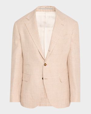 Men's Macro Prince of Wales Single-Breasted Sport Coat
