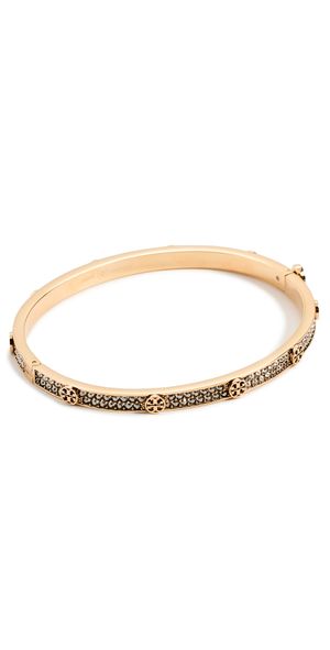 Tory Burch Miller Stud 5MM Hinge Bracelet Tory Gold/Crystal M