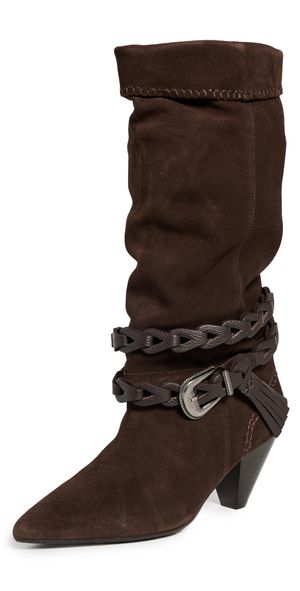 Free People Bridget Belt Slouch Boots Chocolate 7