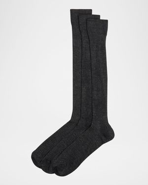 Men's 3-Pack Ribbed Crew Socks
