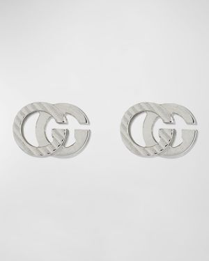 18k White Gold Running G Stud Earrings