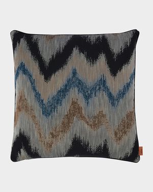 Ikat Chevron Decorative Pillow, 18" Square