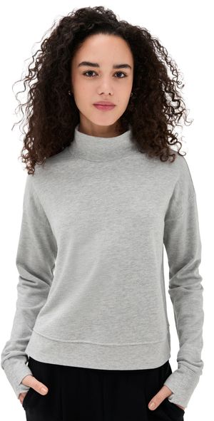 Sweaty Betty After Class Funnel Neck Sweatshirt Light Grey Marl XXL