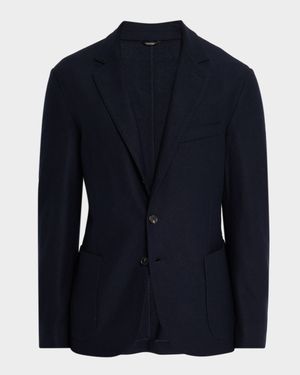 Men's Notched-Lapel Single-Breasted Sweater