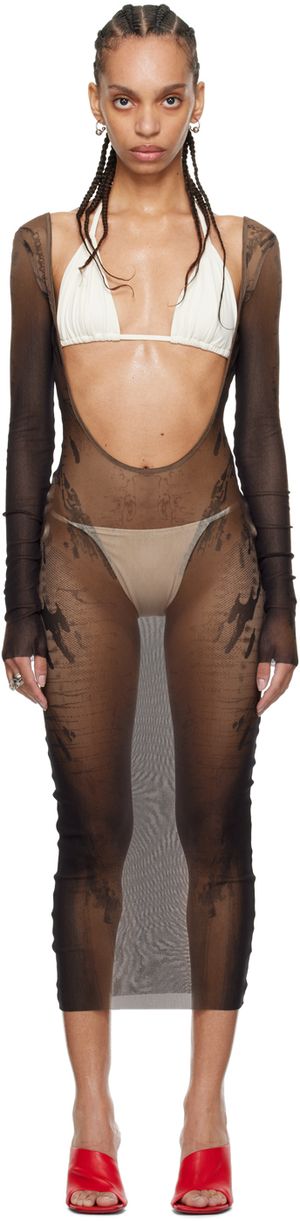 Jean Paul Gaultier Brown Shayne Oliver Edition Midi Dress