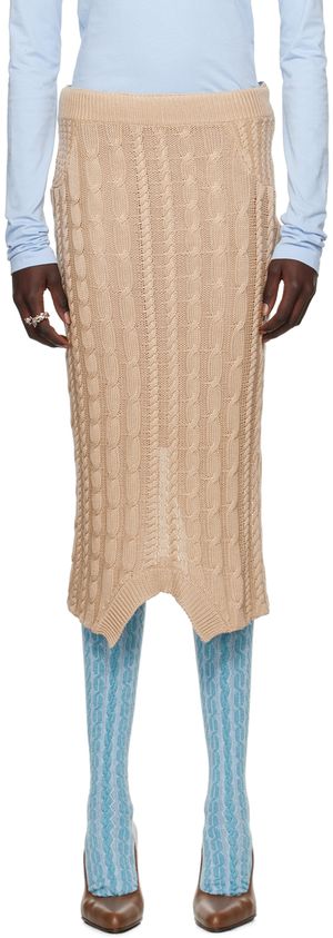 Julie Kegels SSENSE Exclusive Beige & Blue Samira Midi Skirt