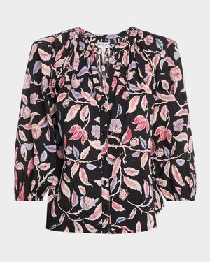 Mitte Floral-Print Cotton Poplin Top