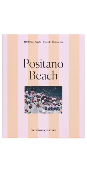 Piecework Puzzles Positano Beach Puzzle Striped Peach One Size