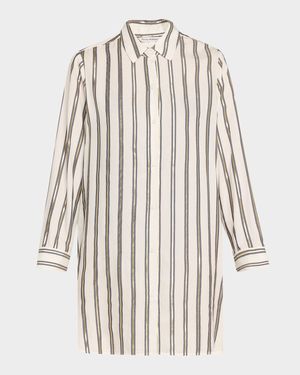 Shimmer Stripe Boyfriend Shirt