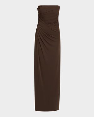Patrice Strapless Draped Matte Jersey Gown