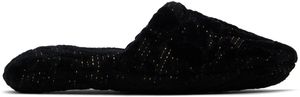 Versace Underwear Black Barocco Slippers