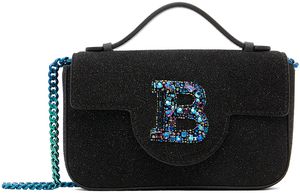 Balmain Black Glittered Shoulder Bag