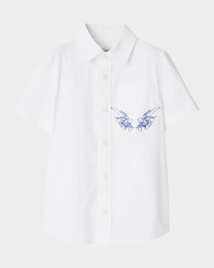 Boy's Owen EKD Applique Pocket Short-Sleeve Shirt, Size 3-14