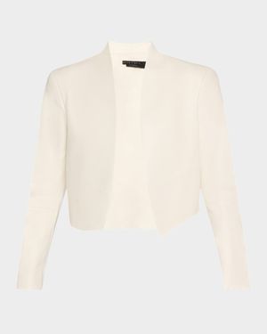 Harvey Draped Open-Front Leather Jacket