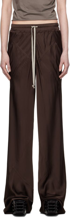 Rick Owens Brown Hollywood Drawstring Bias Lounge Pants