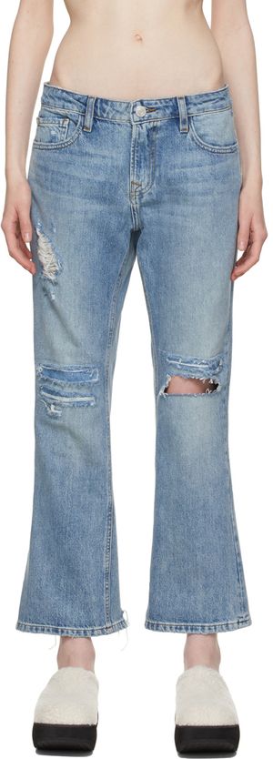 FRAME Blue Low Boot 'The Pixie' Jeans