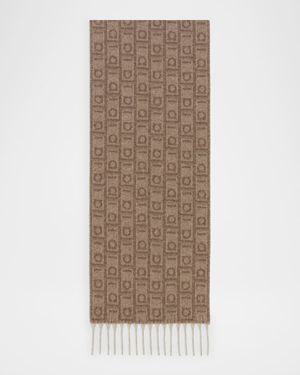 Cashmere and Wool Monogram Scarf