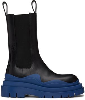 Bottega Veneta Black Tire Chelsea Boot