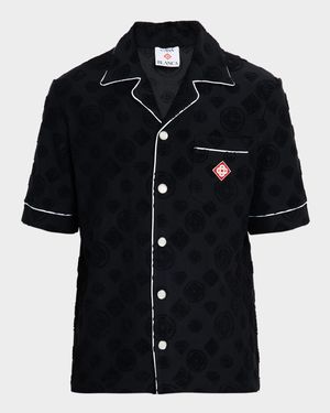 Men's Towelling Monogram Short-Sleeve Shirt