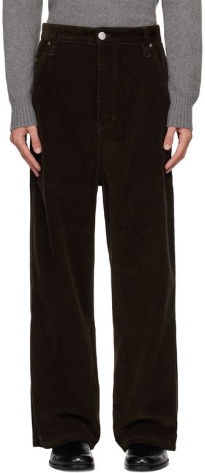 AMI Paris Pantalon ample brun