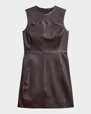 Sleeveless Nappa Leather Mini Dress
