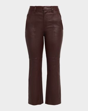 Kick-Flare Leather Pants